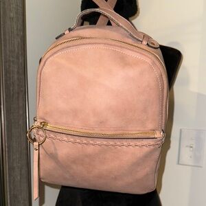 Chic Pink Backpack with Adjustable Straps and Multiple Compartments
